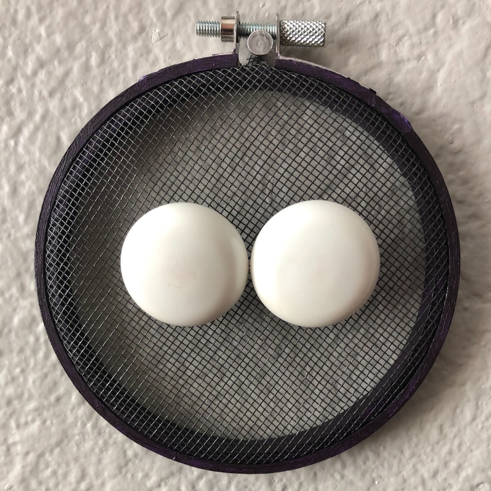 Large White Dot Earrings